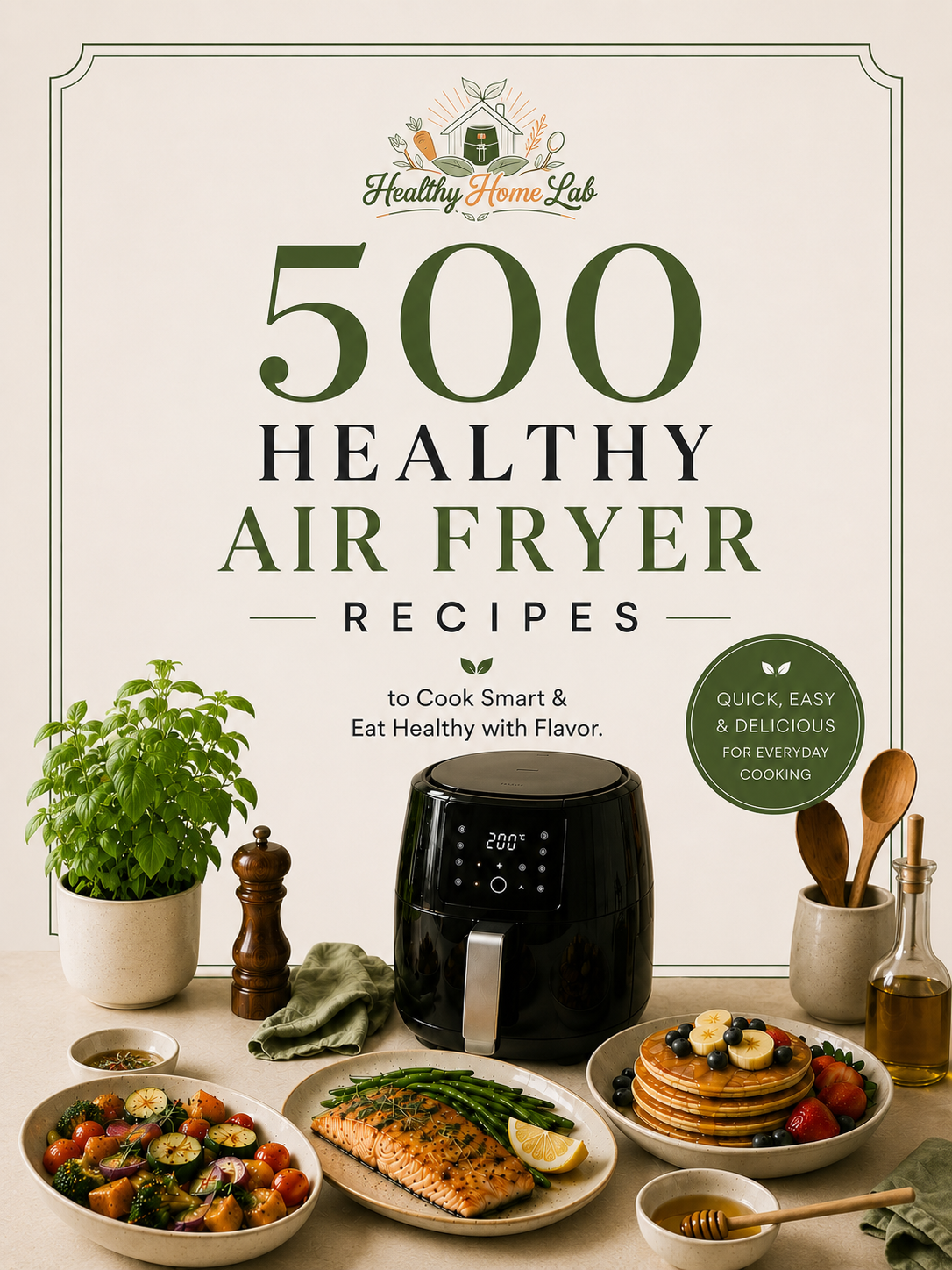 Healthy Air Fryer - 500 Recipes to Cook Smart & Eat Healthy with Flavor.